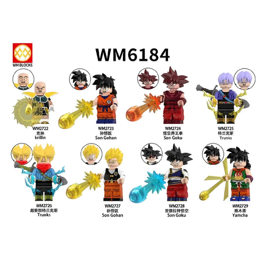 Set Completo 8 Minifiguras Dragon Ball (WM6184)