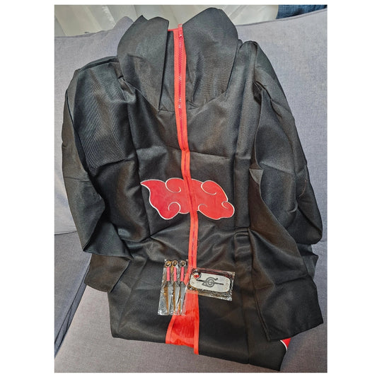CAPA AKATSUKI NARUTO + ACCESORIOS NINJA
