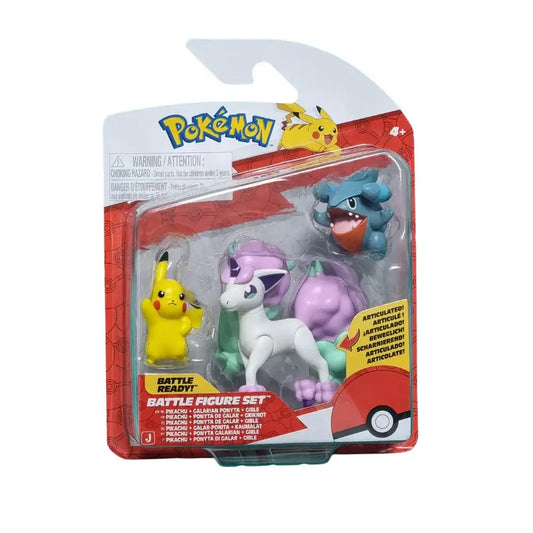 SET POKÉMON BATTLE READY PIKACHU, GIBLE Y PONYTA DE GALAR